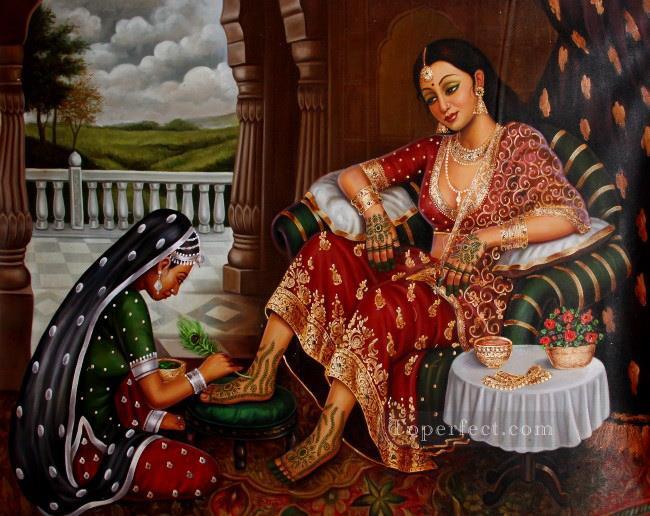 Mehandi of the Bride India Oil Paintings